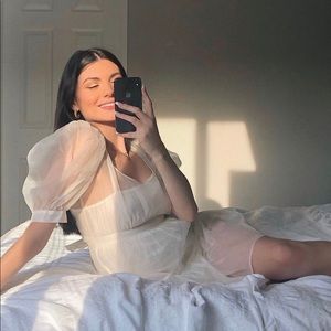 Danielle Bernstein Puff Sleeve Organza Dress